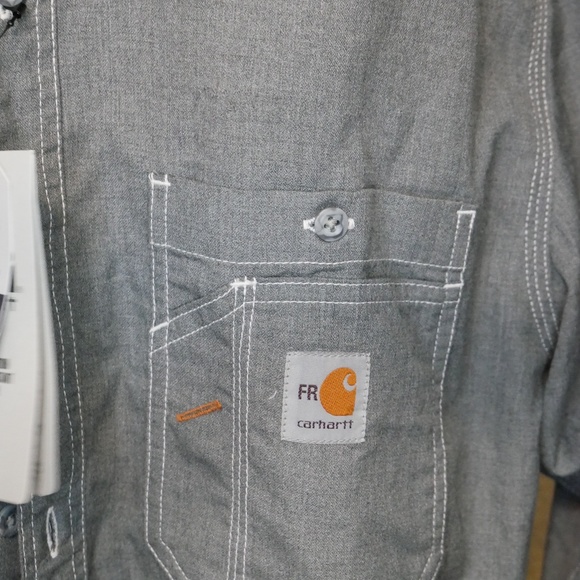 BNWT FLAME-RESISTANT CARHARTT LOOSE FIT LONG-SLEEVE BUTTON-FRONT SHIRT SIZE L - Picture 4 of 13